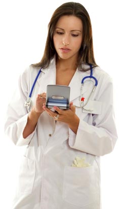 Nurse using a PDA
